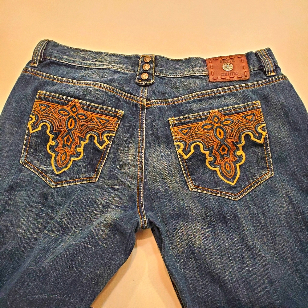 Antik denim designer distressed jeans 38 waist